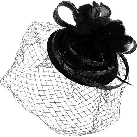 Bijou de table de banquet, serre-tête style rétro noir 26x24cm, look élégant, 1 pièce (1/5)