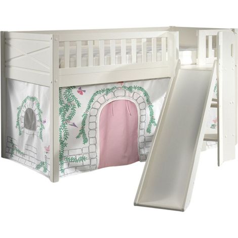 Lit Enfant Toboggan & Tente "Scott Birdy" 90x200cm Blanc (1/5)