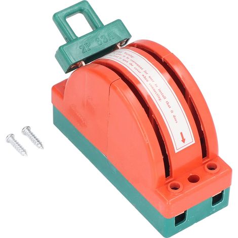 Ortviai Interrupteur à couteau bipolaire 2P 63 A HK11 pour inversion bidirectionnelle industrielle et domestique (1/5)