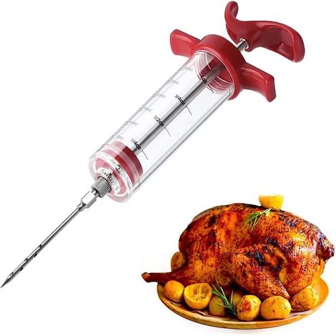 Seringue injectrice viande 30ml avec 3 aiguilles – Pour marinade dinde, fumoir, barbecue (1/5)