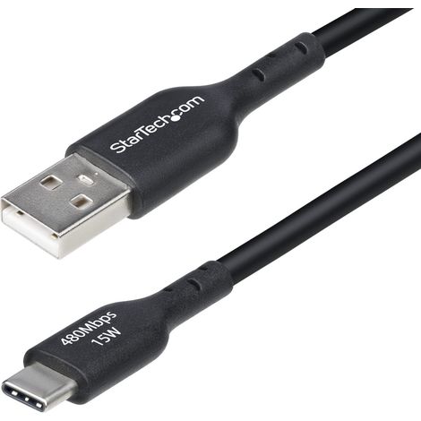 StarTech.com Câble de Charge USB-A vers USB-C de 3m, Charge et Synchronisation, 3A, USB 2.0, Gaine TPE - Cordon de Charge USB Noir