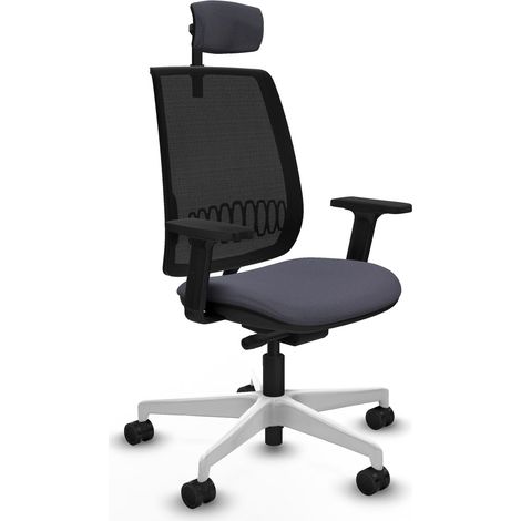 Chaise de bureau piqueras y crespo Alares noir base blanche soutien lombaire (1/2)