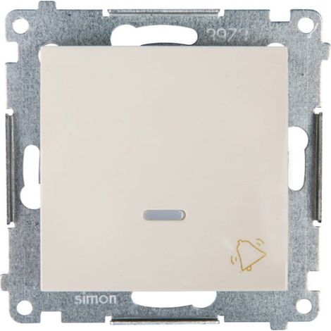 Simon 54 Pulsador/timbre, conectores r谩pidos, color crema DD1L.01/41