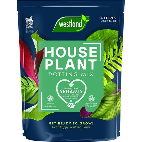 Westland Houseplant Potting Mix Compost Indoor Plant 4 Litres Seramis Enriched