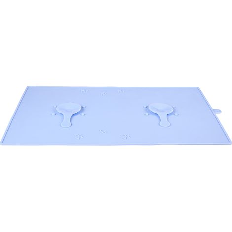 Tapis écuelle silicone ventouse 48 x 30 cm bleu pour chien - zolux (1/4)
