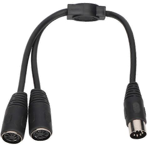Câble répartiteur en Y DIN 7 broches avec connecteurs mâle vers deux femelles, gaine PVC, adaptateur audio de 30 cm (0,98 pi) pour une transmission audio stable. (1/5)