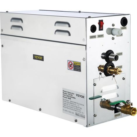 Générateur de Vapeur Sauna 9 kW, Générateur de Vapeur Douche Bain de Maison de 9 m³, Plage de Température 35 ℃ - 55 ℃ avec Réservoir d'Eau 6 L, Moniteur LED, Drain Manuel, pour Hammam Domicile (1/5)