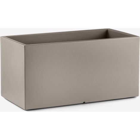 Rechteckiger Pflanzkübel aus Polyethylen für den Außenbereich Loto - Beige (1/4)