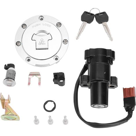 Kit de commutateur d'allumage, verrou de selle, bouchon de réservoir de carburant et clé moto 2 fils prise remplacement pour CBR1000RR CBR600RR (1/5)