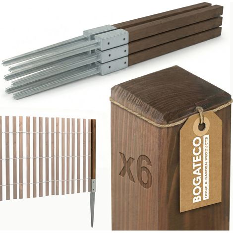Lot de 6 poteaux bois imprégné Bogateco 5x5x50 cm