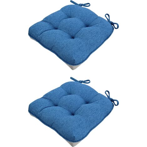Cojín de asiento de lino y algodón para sillas en color azul marino.