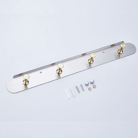 Ganci da parete in acciaio inox, appendiabiti da parete, portasciugamani, portachiavi, ganci per vestiti, appendini per porte —Argento (1/5)