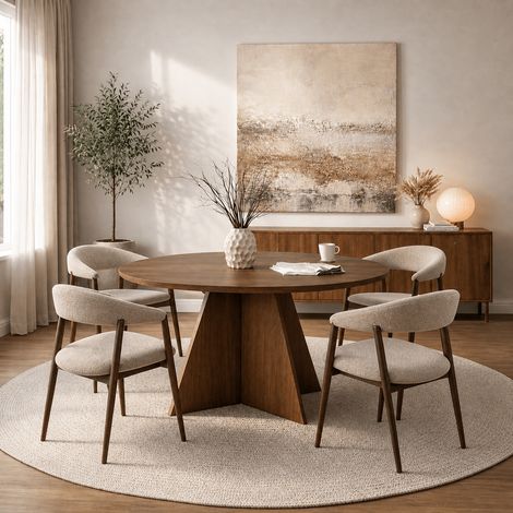 Esstisch rund Walnuss - 120 cm - Mary