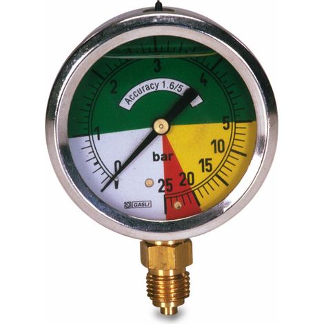 Manometro isometrico alla glicerina Ø 63mm filettatura 1/4" cilindrico