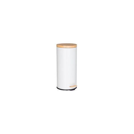 [GEBRAUCHT] B-Ware Hjh Office Abfallsammler / Mülleimer Clean Bamboo 30 L Stahl/Bambus Weiß Matt