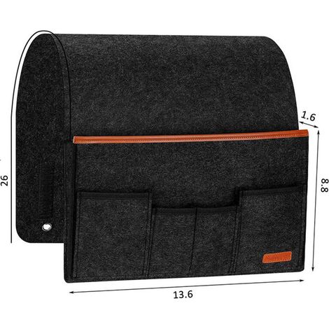 Sac de rangement suspendu pour chaise de canapé, sac de rangement pour canapé à plusieurs poches, pour télécommande, tablette, téléphone portable, livre, crayon-gris foncé (1/5)