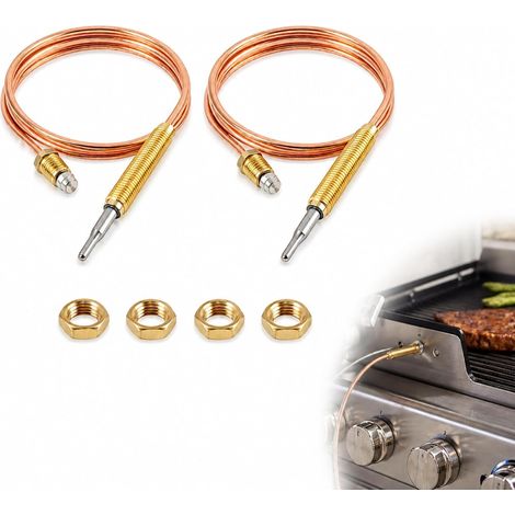 Thermocouple à Gaz Universel M8, Sonde de Chauffage pour Brûleur à Gaz, 600mm, Pièces de Rechange pour Chauffage Extérieur, Écrous de Connexion, Accessoires pour Cheminée et Barbecue (1/5)