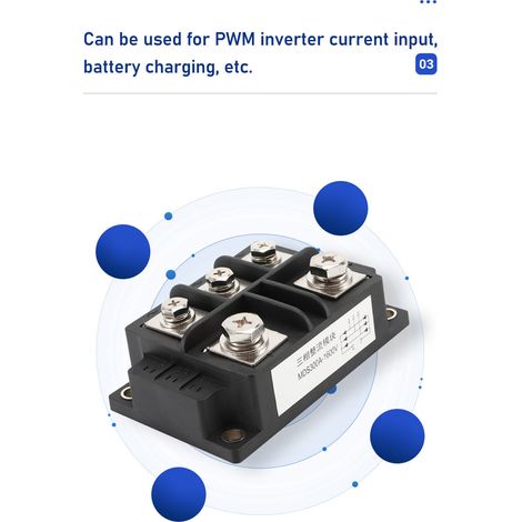 Pont redresseur triphasé 1600 V 200 A à 5 diodes pour charge PWM (1/5)