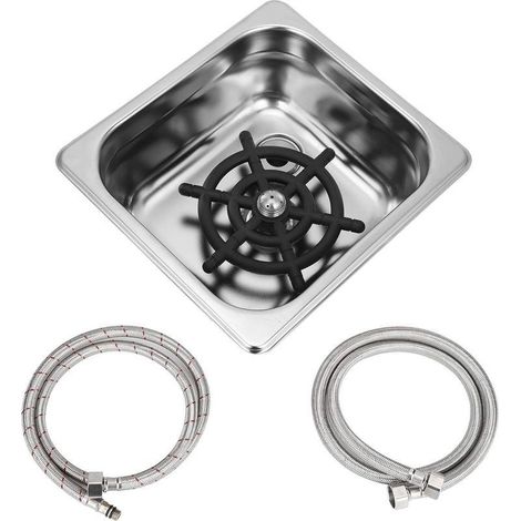Lave Verre, G1/2 Rince Verre Evier Automatique, Nettoyeur de Tasses en Acier Inoxydable Avec Tuyau, Accessoire pour Évier, pour Bar Pub Café Restaurant (1/5)