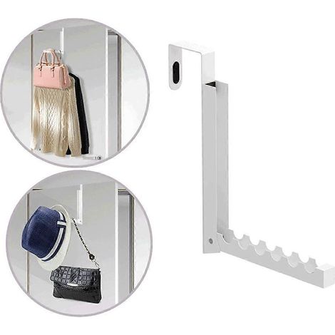 Lot de 2 cintres robustes à suspendre à une porte, multifonctionnels, pour sacs et foulards (1/4)