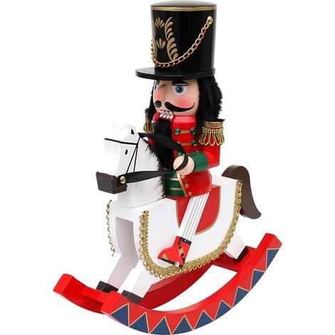 Dekohelden24 - Schiaccianoci in legno a forma soldato, colore rosso e bianco, 30 cm (1/5)