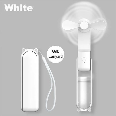 Ventilateur portable 2000 mAh rechargeable par USB, 3 vitesses, mini ventilateur pliable de poche, idéal pour les voyages, avec batterie externe intégrée.-AquaForge (1/5)