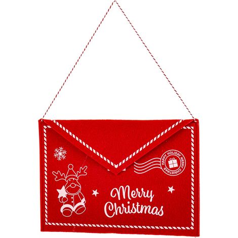 Accessoires cadeaux : enveloppe en feutrine rouge 18 x 26 x 1 cm (1/5)