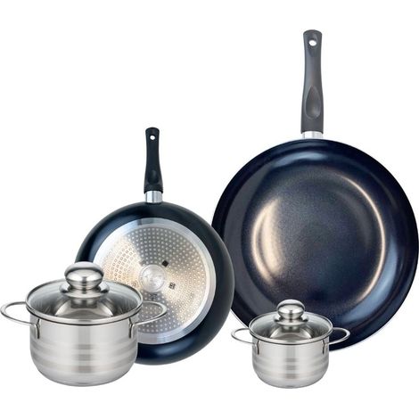 Ensemble de 2 Poêles de cuisson 24 et 32 cm et 2 faitouts 12 et 16 cm Elo Prima Brillant (1/5)