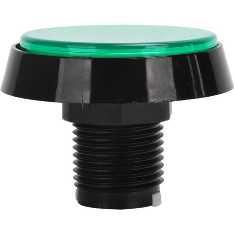 Bouton plat rond de 60 mm avec voyant LED, interrupteur à 3 pieds pour console de jeux de type grue (vert)