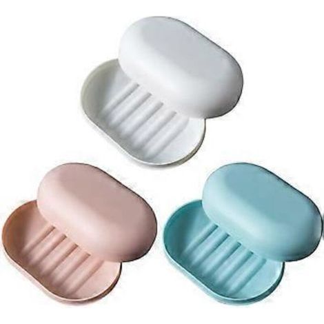 Pices Porte-Savon de Voyage avec Couvercle, Bote Savon de Douche Portable tanche et tanche pour Voyage, Salle de Bain, Camping, Extrieur (3 Couleur (1/5)