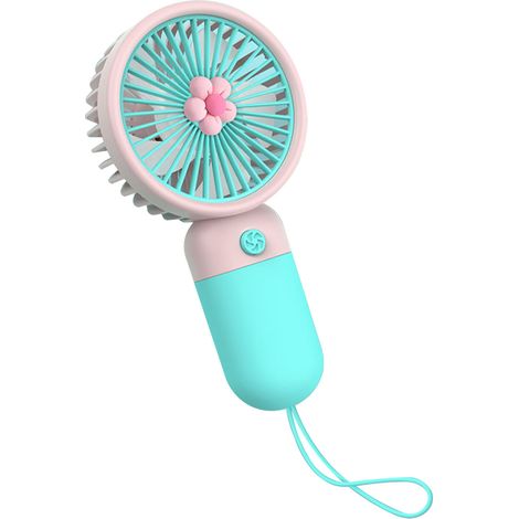 Ventilateur à main design pour voyage intérieur extérieur fleur ciel bleu mini portable mignon petit léger USB rechargeable (1/5)