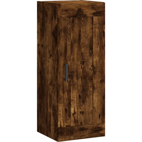 Armadio da parete 34,5 x 34 x 90 cm capiente moderno design sobrio in legno multistrato rovere fumo 020048950