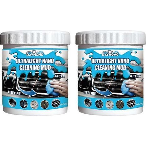 2x Gel nettoyant super nettoyant poussière et saleté pour voiture, argile, outil de nettoyage pour clavier d'ordinateur portable, nettoyant pour la maison, dépoussiérant (1/5)