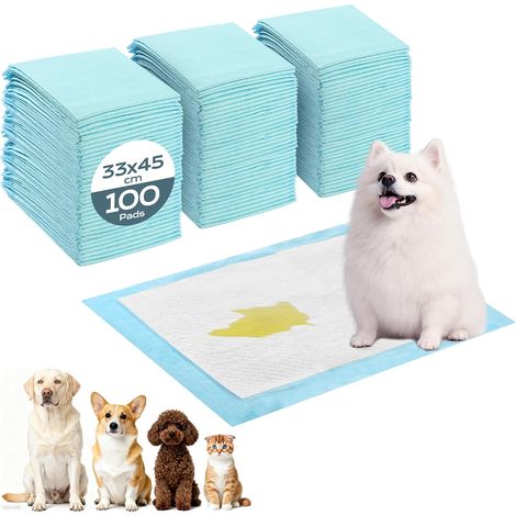 100 Pièces Tapis Absorbant Chien, 33X45cm Alaise Jetable Alèse Pipi Propreté Educateur Chien Animaux, Anti-Fuite 6 Couches, Alaise pour Chien pour Chiots, Seniors Âgés et Soins D'incontinence (1/5)