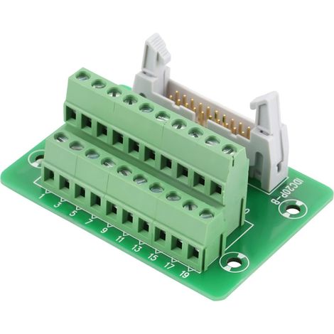2PCS Carte de Dérivation 20 Broches Mâle, Connecteur Bornier IDC20P Module Interface PLC avec Support Montage sur Rail DIN, Compatible pour Systèmes Automatisation (1/5)