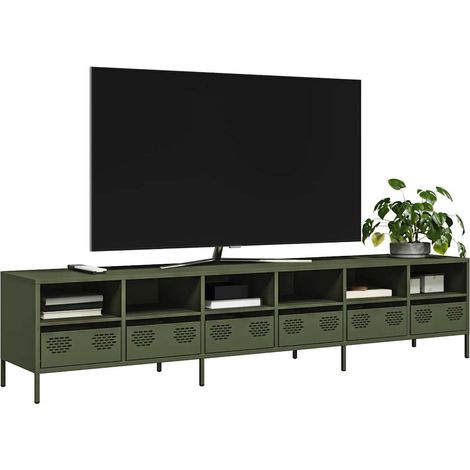 TV-Schrank Olivgrün 202x39x43,5 cm Kaltgewalzter Stahl