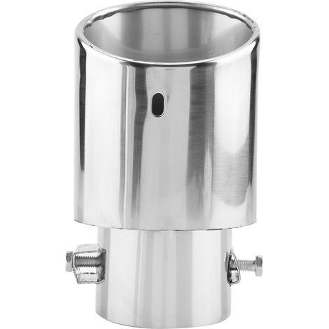 Argent brillant en acier inoxydable universel voiture tuyau d'échappement droit silencieux arrière pointe queue gorge (1/5)