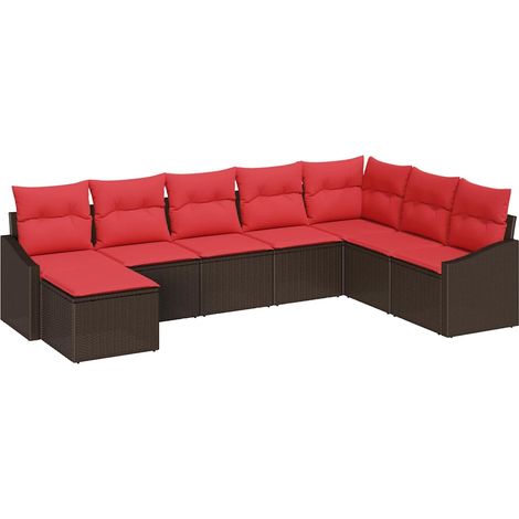 Sofa Set 8 pcs Brown [Synthetic]: Poly Rattan vidaXL (1/5)