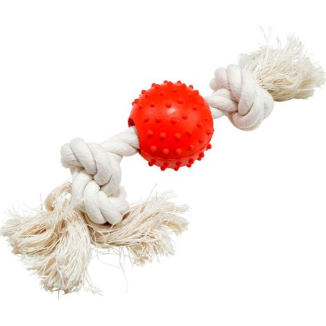 Jouet pour Chien "Corde & Balle" 33cm Naturel (1/2)