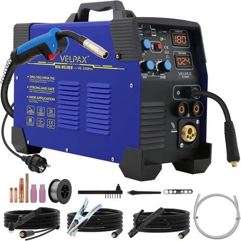 Poste A Souder, 200Amp MIG/Lift TIG/Stick MIG 3 en 1 Gaz MIG Sans gaz Flux Core MIG,Soudage par points