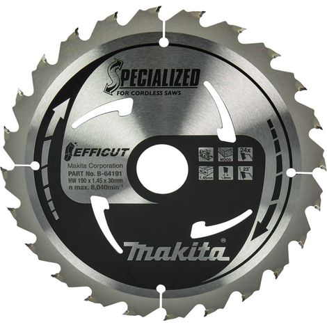 Makita - Sägeblatt Holz 190x30 mm, 24 Zähne B-64191