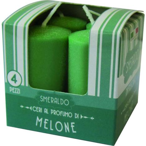 CERERIA DI GIORGIO Candele Profumate Melrose Verde 4 Pz 3x5.5 cm