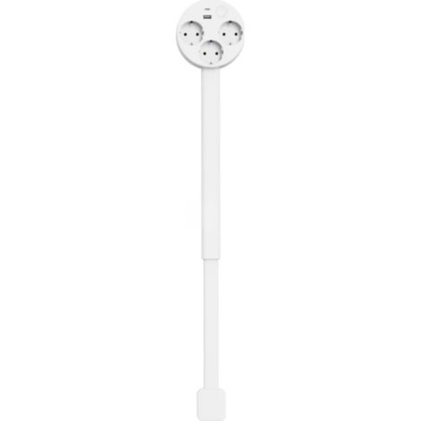 Rallonge multiprise extensible 47,5-67,5 cm – 3 prises secteur + USB-A + USB-C – Rotation 180° – Idéal espaces étroits (1/5)