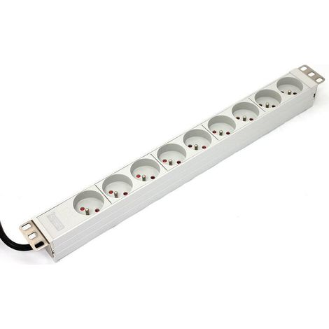 Digitus A-19-STRIP-3-IMP unidad de distribución de energía (PDU) 1U Blanco 9 salidas AC (1/2)
