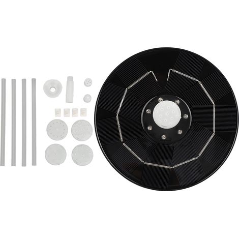 Fontaine solaire pour bain d'oiseaux 3,5 W avec pompe LED RGB et lumières LED colorées pour jardin, petit bassin, piscine extérieure, aquarium (1/5)