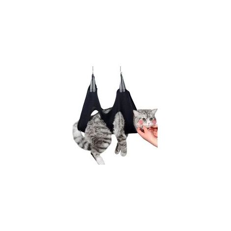 1 Pièce Hamac de Toilettage pour Chiens et Chats de Petite Taille, Confortable et Respirant Harnais Toilettage,pour Aider Les Chiens et Chats à Couper Les Griffes et Le Toilettage, Noir -XS (1/5)