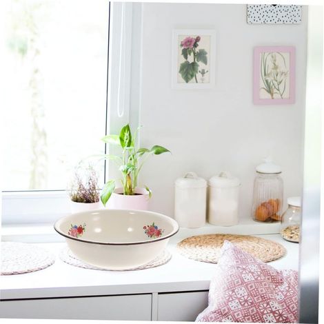 Bassine émaillée ancienne, 28 cm, récipient alimentaire vintage, matériaux polyvalents et durables (1/3)
