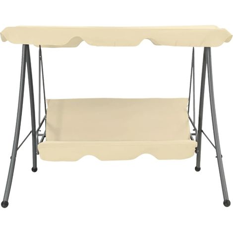 Maison Exclusive - Panchina a Dondolo da Giardino con Baldacchino Bianco Sabbia