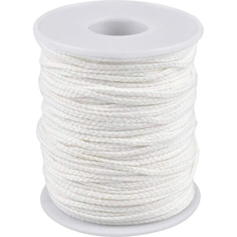 [JAMAIS UTILISÉ]Mèche de Bougie 1 Rouleau 61m Coton Mèche de Lampe Rechange Lanterne Brûleurs Lampes à Huile pour Fabrication Artisanale de Bougies