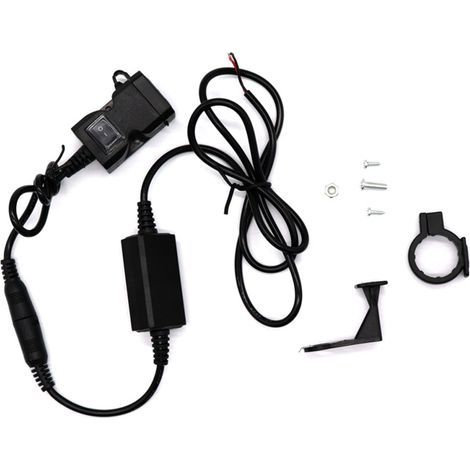 Kit de chargeur double USB pour téléphone portable au guidon de moto (12V-24V), prise de chargeur avec interrupteur et chargeur étanche pour téléphone et tablette.